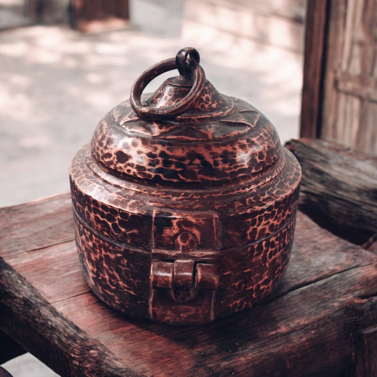 ORIGINAL ANTIQUE: AT/162 - Vintage Copper Very Rare Handmade Multipurpose | Jewellery Box | KITCHENWARE | UTENSILS | HOME APPLIANCES