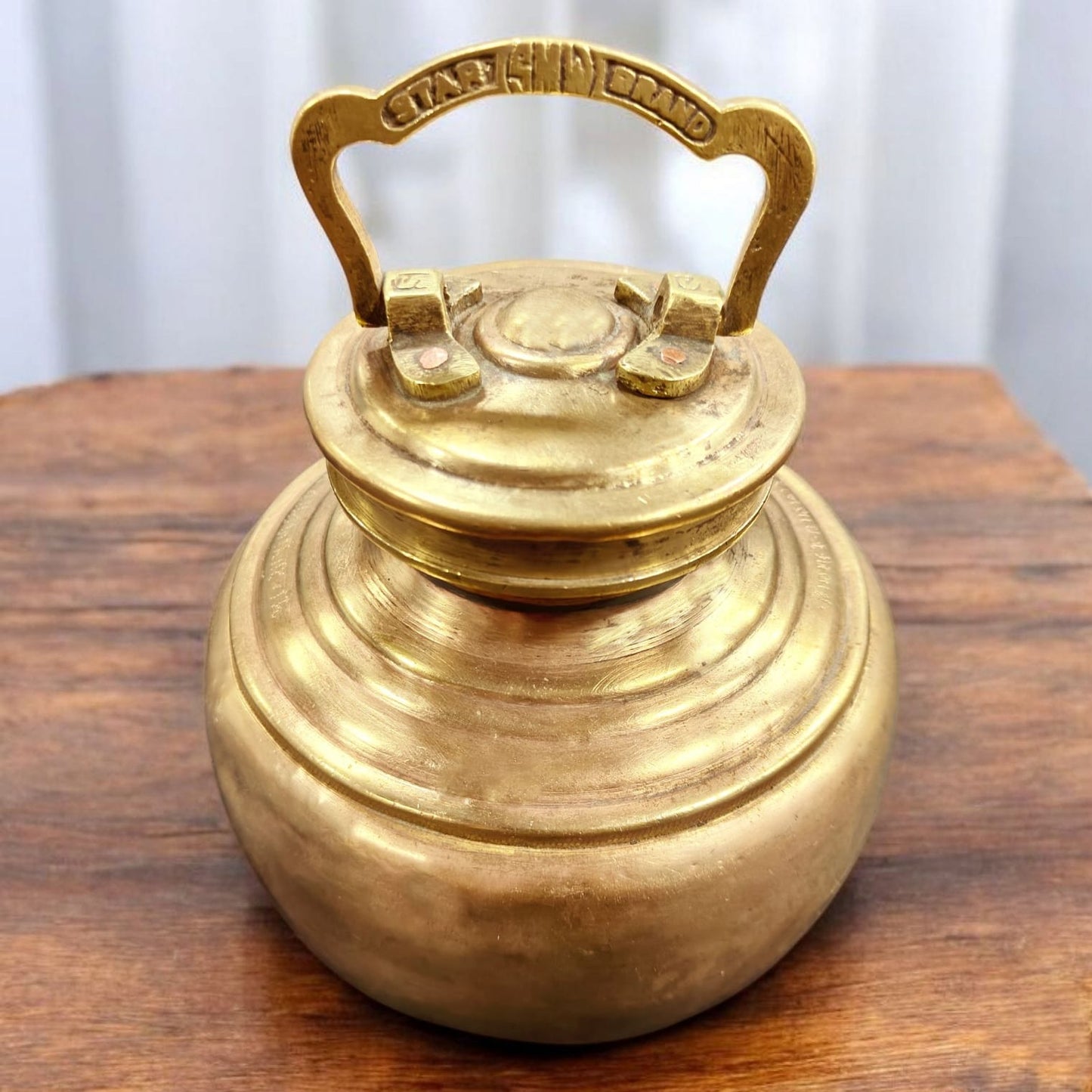ORIGINAL ANTIQUE: AT/126 - Vintage Rare Pure Brass Very Beautiful Round Shape Gangajal Lota Traditionally Known As "KAMANDAL" | KITCHENWARE | UTENSILS | HOME APPLIANCES