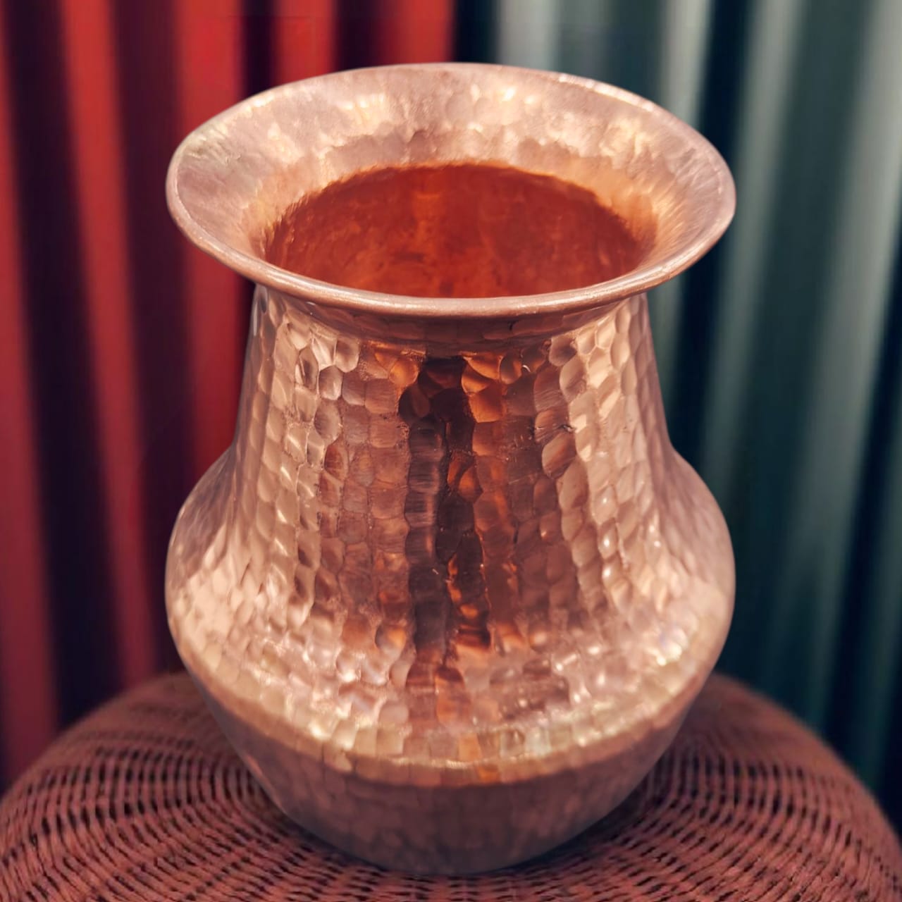 ORIGINAL ANTIQUE: AT/167 - 100% Pure Copper Beautifully Hammered Vintage Water Pot | Kalash | Lota | KITCHENWARE | UTENSILS | HOME APPLIANCES