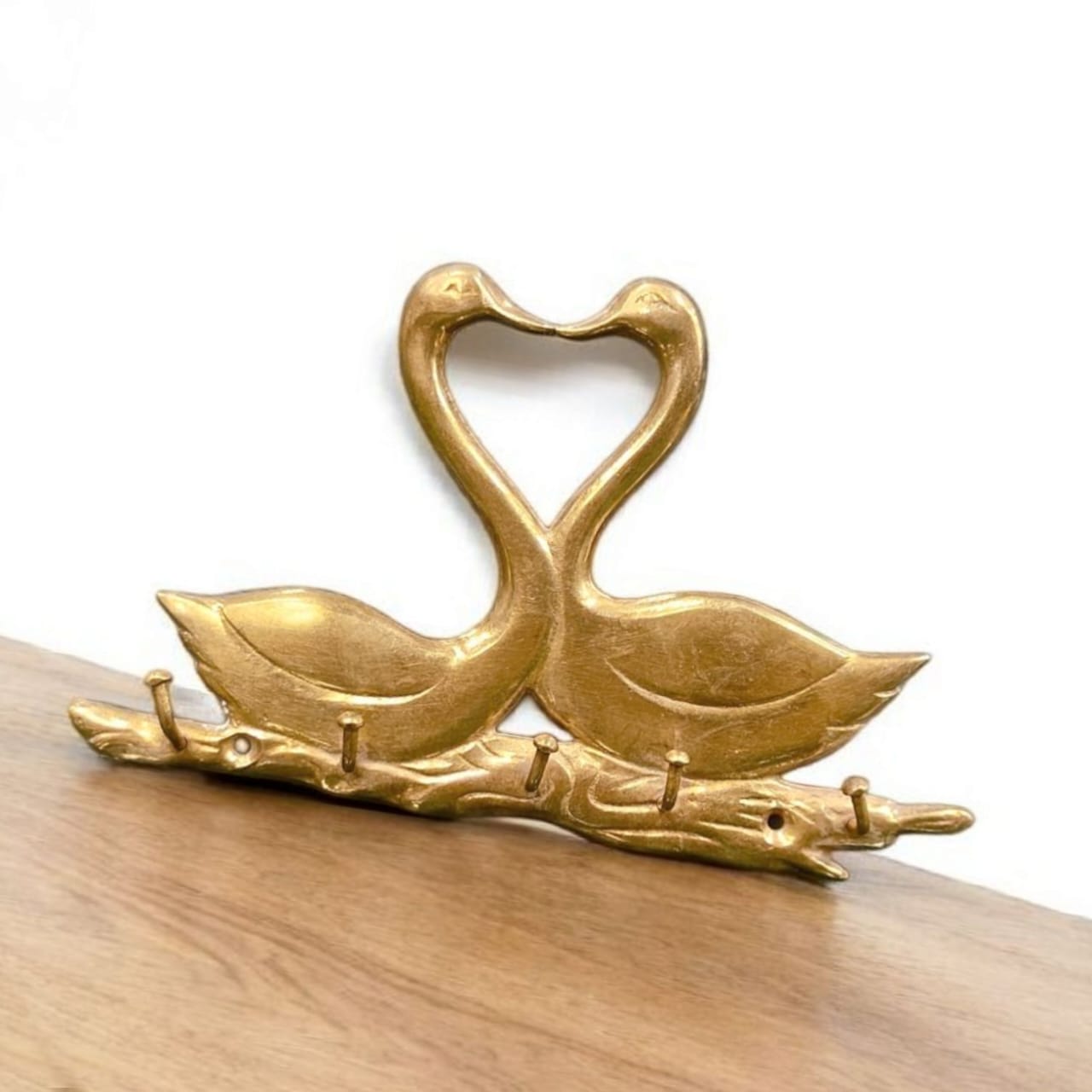 ORIGINAL ANTIQUE: AT/175 - 100% Pure Brass Very Beautiful Vintage Rare Swan Face Key - Cloth Hanger | Hook | KITCHENWARE | UTENSILS | HOME APPLIANCES