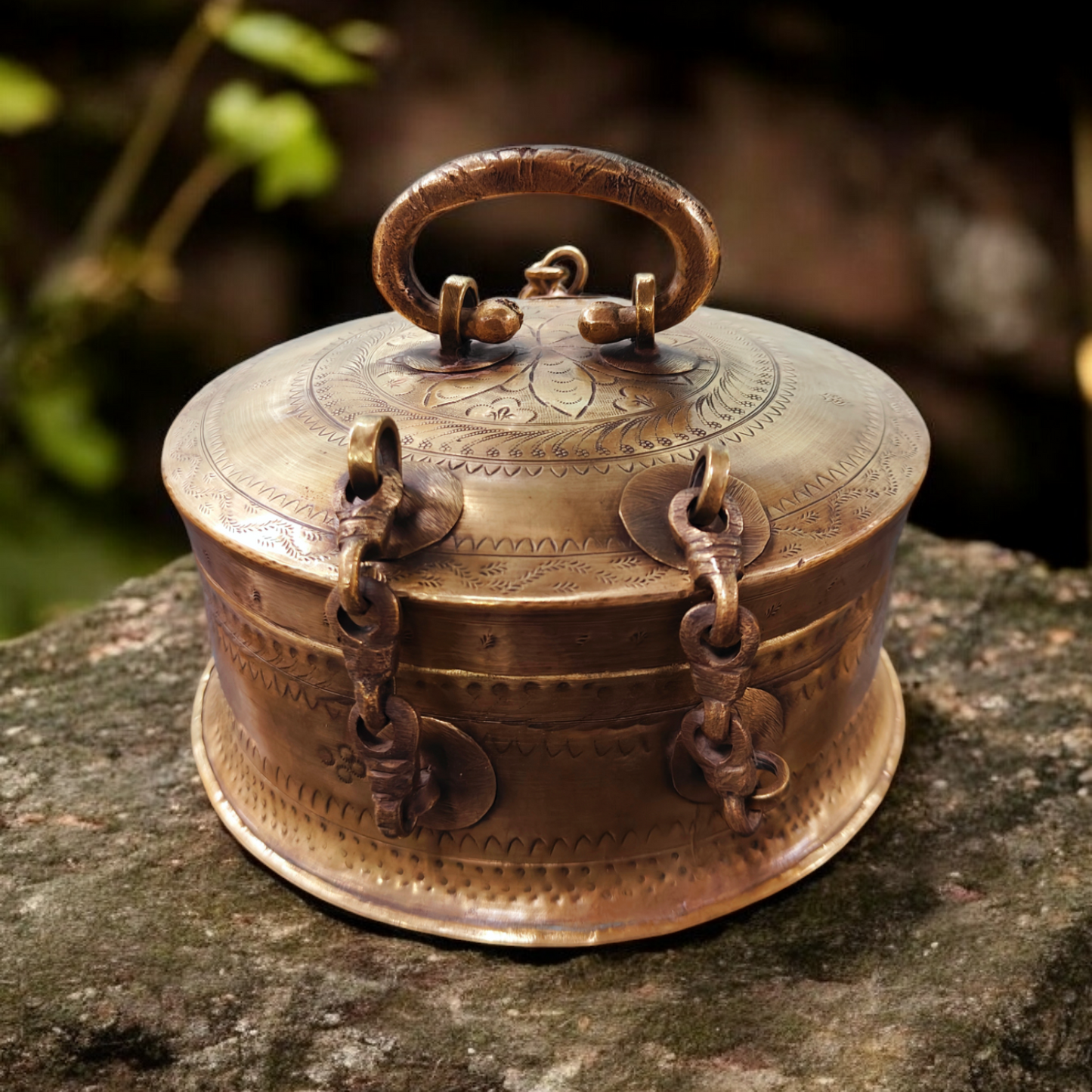 AT/010 - Vintage Brass Very Rare Handmade Antique Multipurpose | Jewellery Box