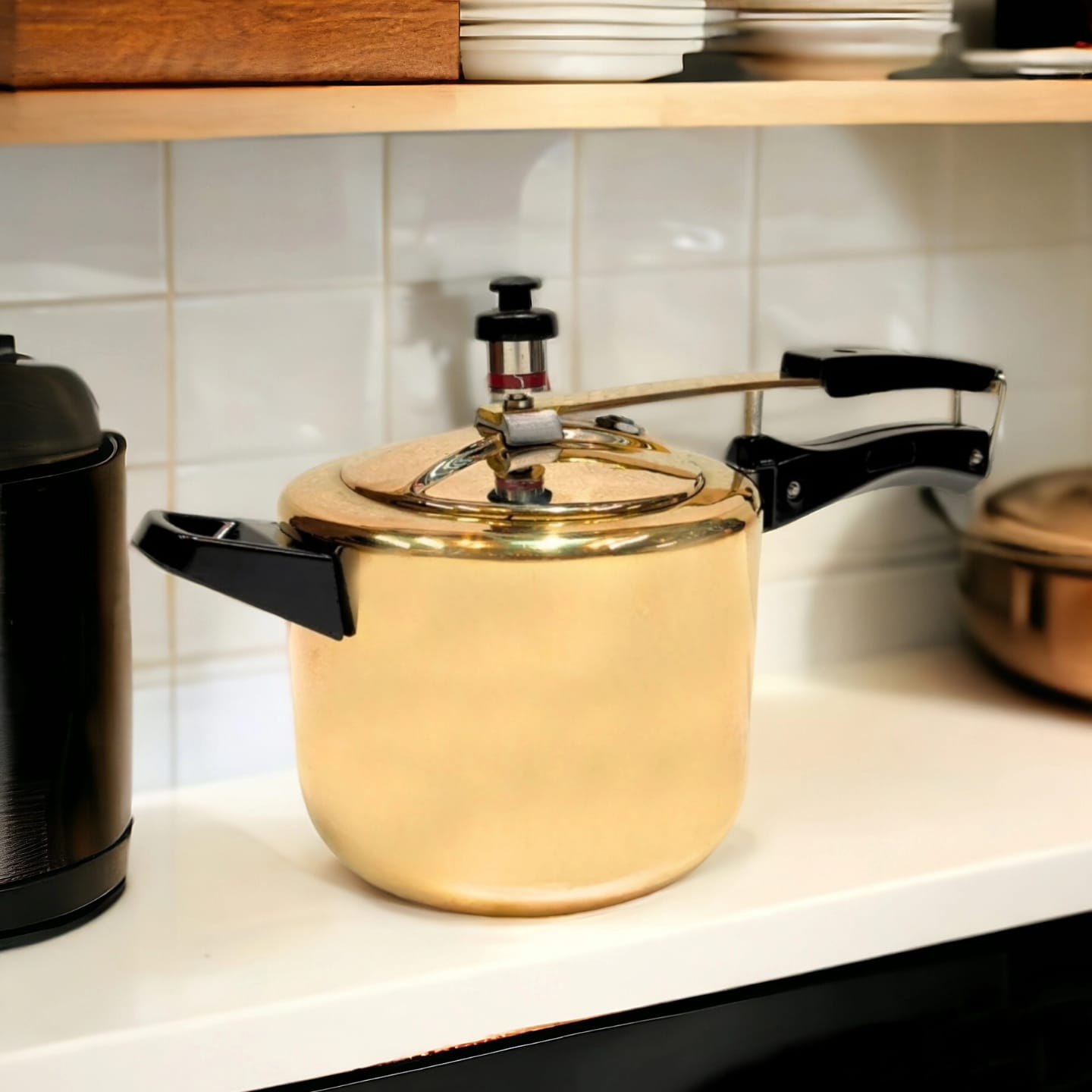 NW/005 - 100% Pure Brass Solid Cooker (3 Litre) with Tin Coating (Kalai) Inside