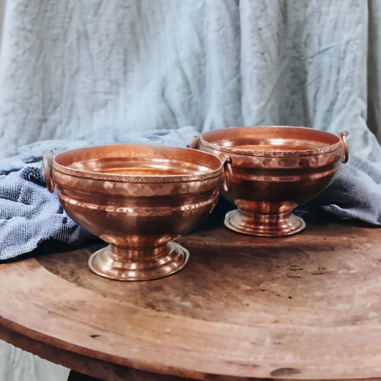 NW/052 - Set Of 2 - FOR COPPER LOVERS. Antique Copper Gangalam Bowl | Gangal