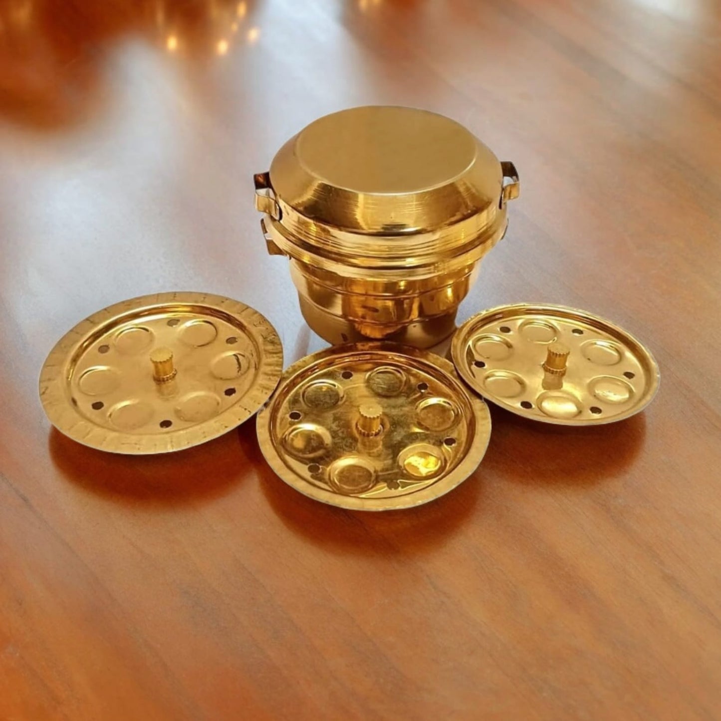 Set Of 5 Miniature - Paan Dabba / Storage Container / Trimukha / Idli Maker / Handi Showpiece