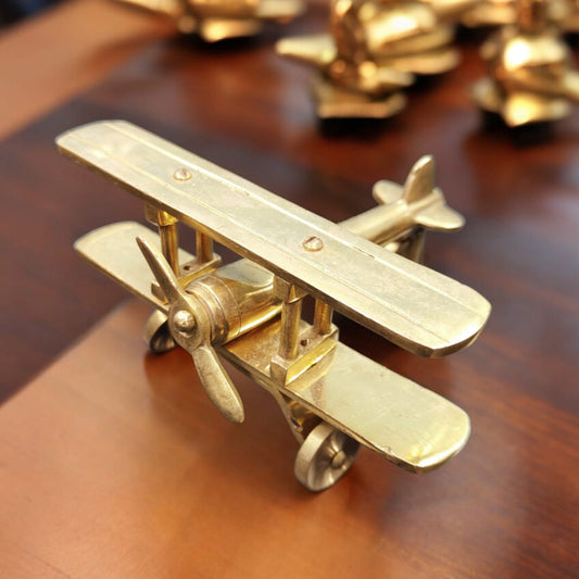 Pure Brass Vintage Aeroplane Miniature Showpiece