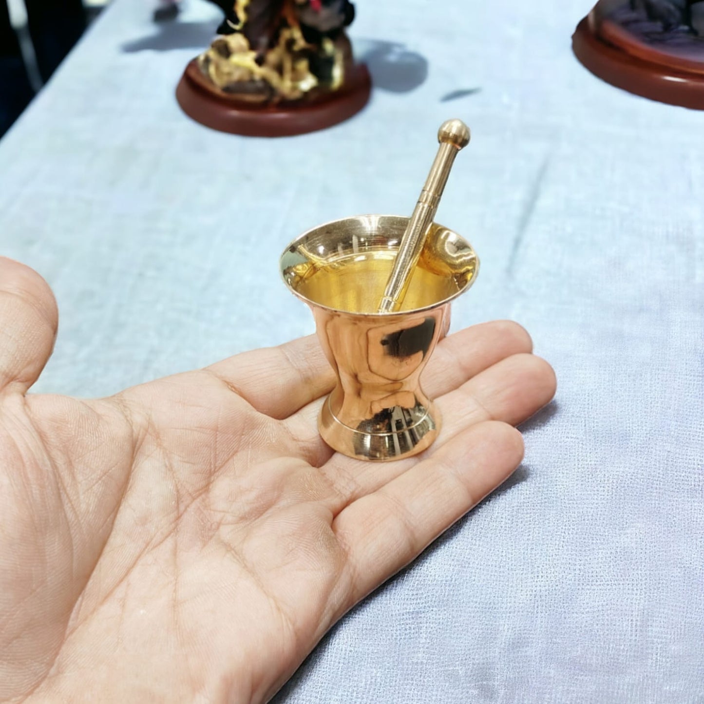 Set Of 5 Miniature - Storage Containers / Oil Container / Mortar & Pestle / Gas Stove / Masala Dabba Showpiece