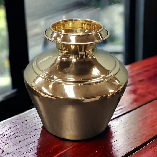 NW/002 - 100% Pure Brass Very Beautiful Shape Solid Water Pot | Traditionally known as "Kodam" (3 Litres)