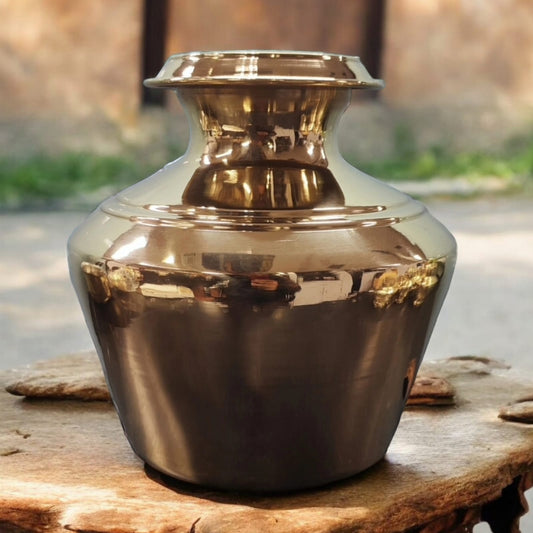 NW/082 - 100% Pure Brass Very Beautiful Shape Solid Water Pot | Traditionally known as "Kodam" (5 Litre)