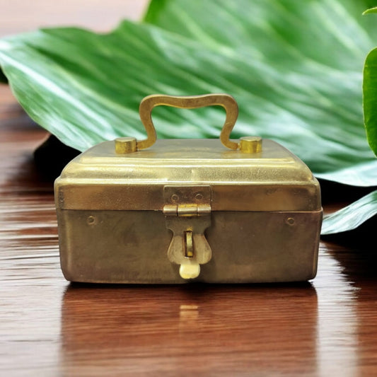 AT/013 - Rare Antique Brass Paan daan - Beetle Nut Supari Box