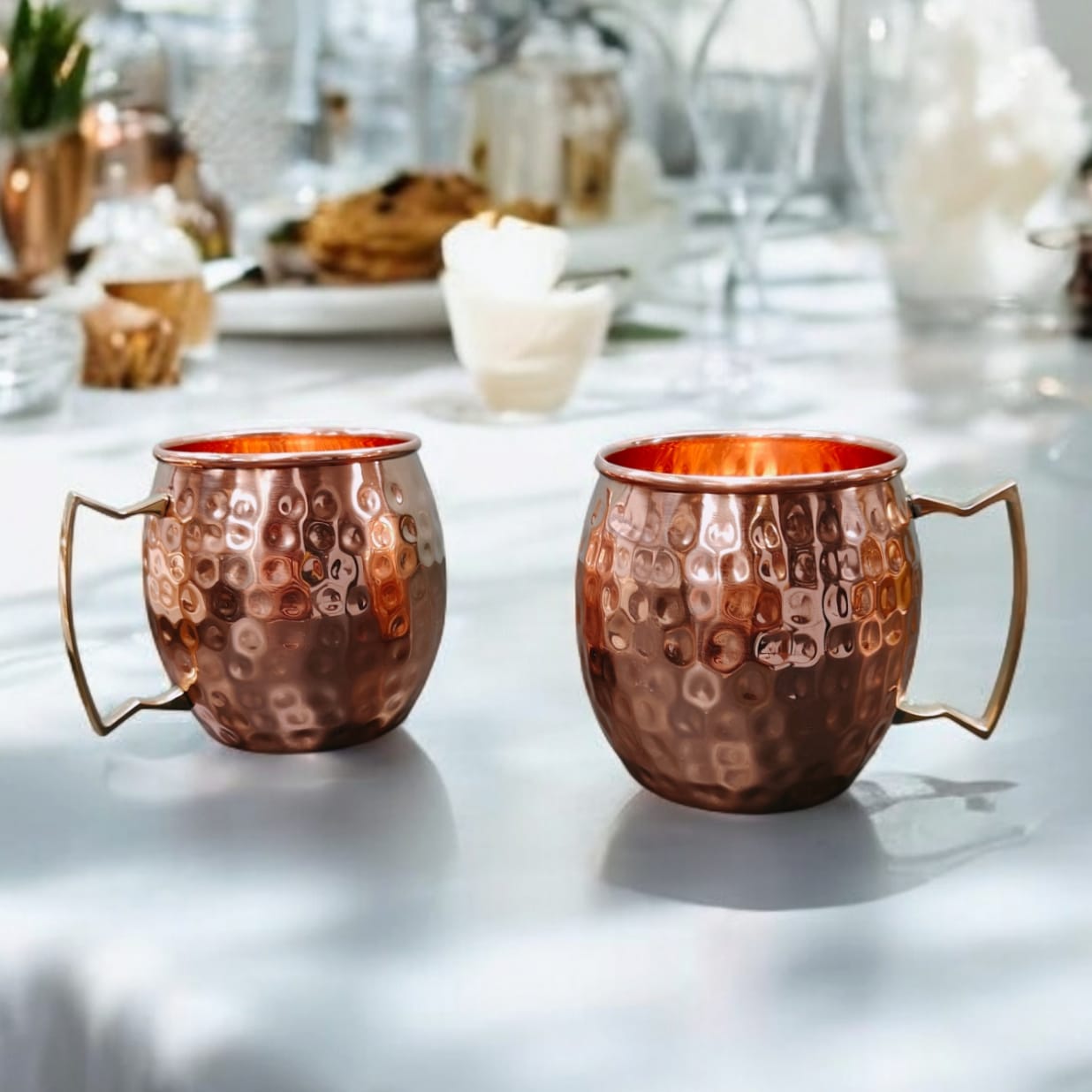 NW/042 - Set Of 2 - 100% Pure Copper Very Beautiful Mugs.