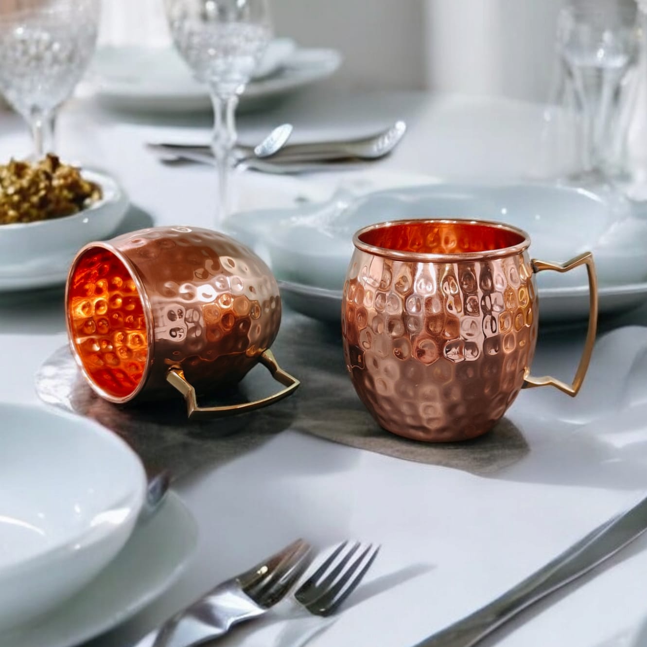 NW/042 - Set Of 2 - 100% Pure Copper Very Beautiful Mugs.