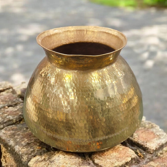 ORIGINAL ANTIQUE: AT/121 - 100% Pure Brass Beautifully Hammered Unique Shape Big Size Vintage Water Pot | KITCHENWARE | UTENSILS | HOME APPLIANCES