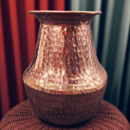 ORIGINAL ANTIQUE: AT/167 - 100% Pure Copper Beautifully Hammered Vintage Water Pot | Kalash | Lota | KITCHENWARE | UTENSILS | HOME APPLIANCES