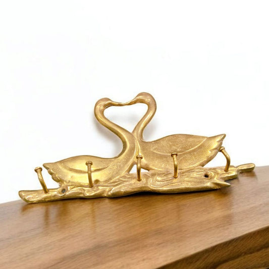 ORIGINAL ANTIQUE: AT/175 - 100% Pure Brass Very Beautiful Vintage Rare Swan Face Key - Cloth Hanger | Hook | KITCHENWARE | UTENSILS | HOME APPLIANCES