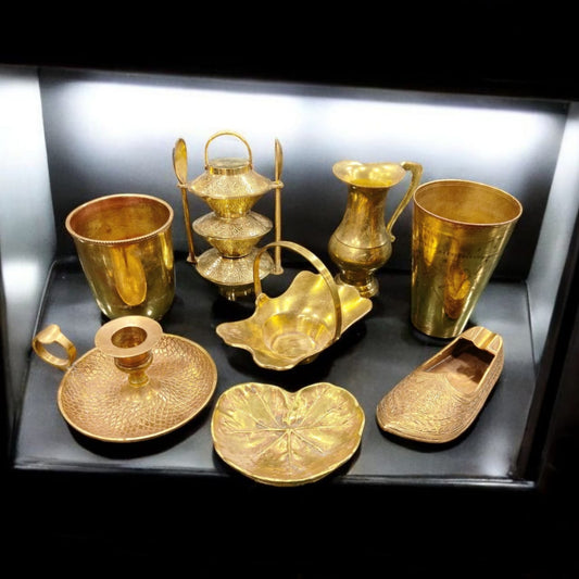 ORIGINAL ANTIQUE: AT/178 - Vintage Brass Exclusive Collections Of Miniature Set | KITCHENWARE | UTENSILS | HOME APPLIANCES