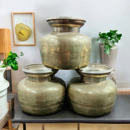 ORIGINAL ANTIQUE: AT/209 - For German Silver Lovers SET OF 3 - Original Antique Beautiful Shape German Silver Water Pot | Kalash | KITCHENWARE | UTENSILS | HOME APPLIANCES